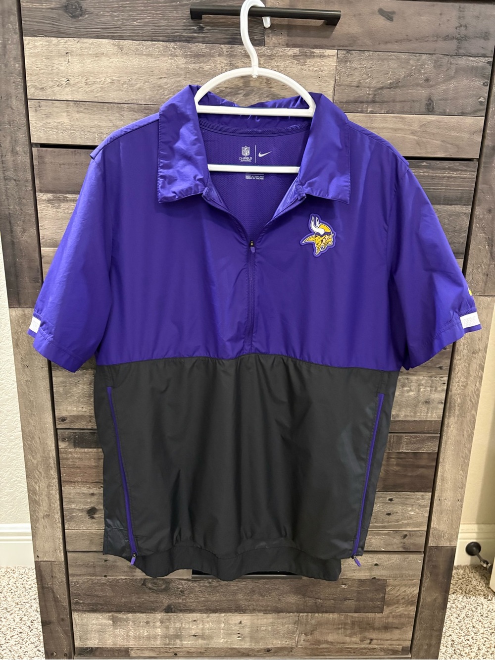 Nike Minnesota Vikings Sideline Coach 1/2 Zip Jacket L